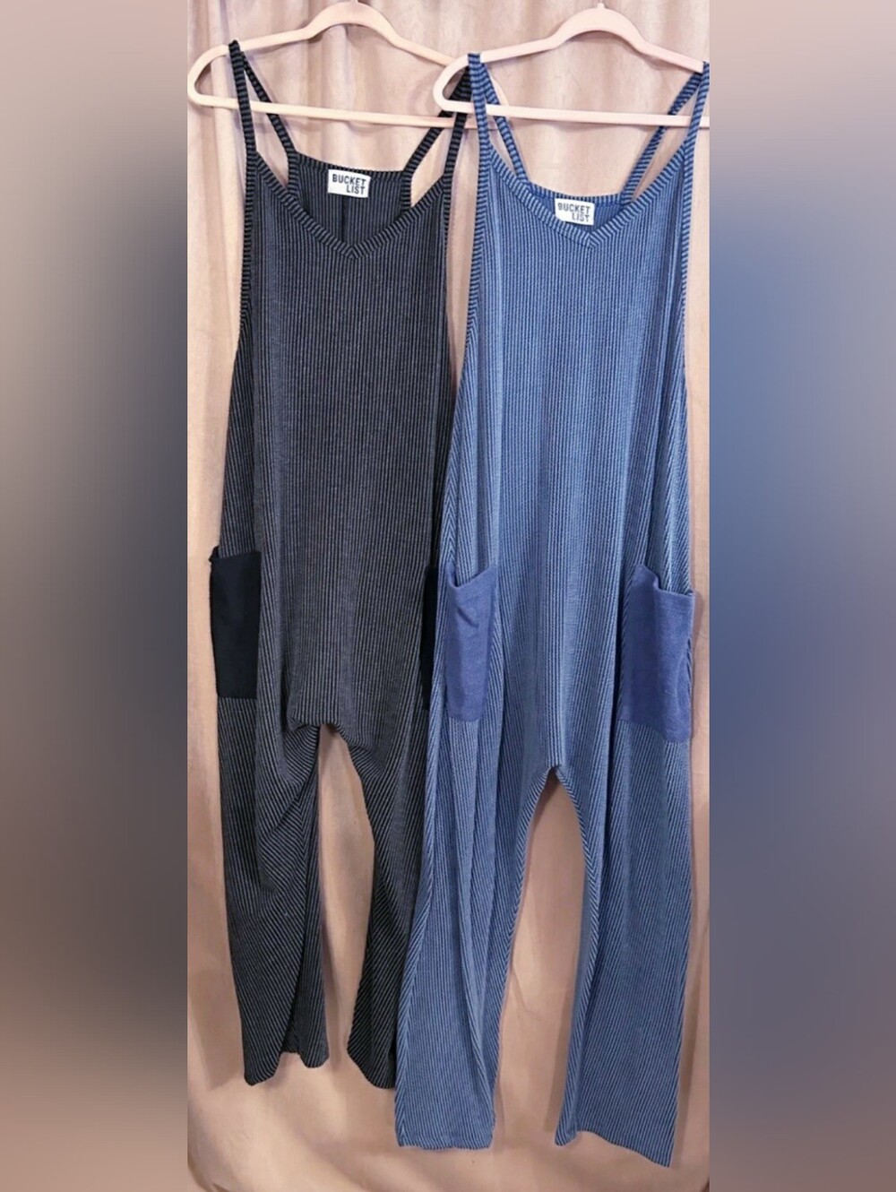 2X BUCKETLIST RIBBED JUMPSUITS